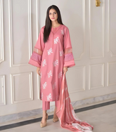 Embroidered 2pcs dress Pink