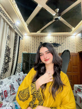 Embroidered 2pcs Mustard