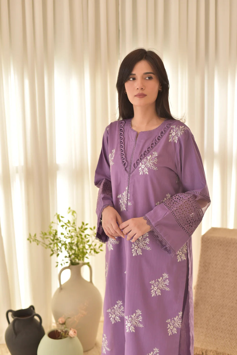 Embroidered 3pcs dress
