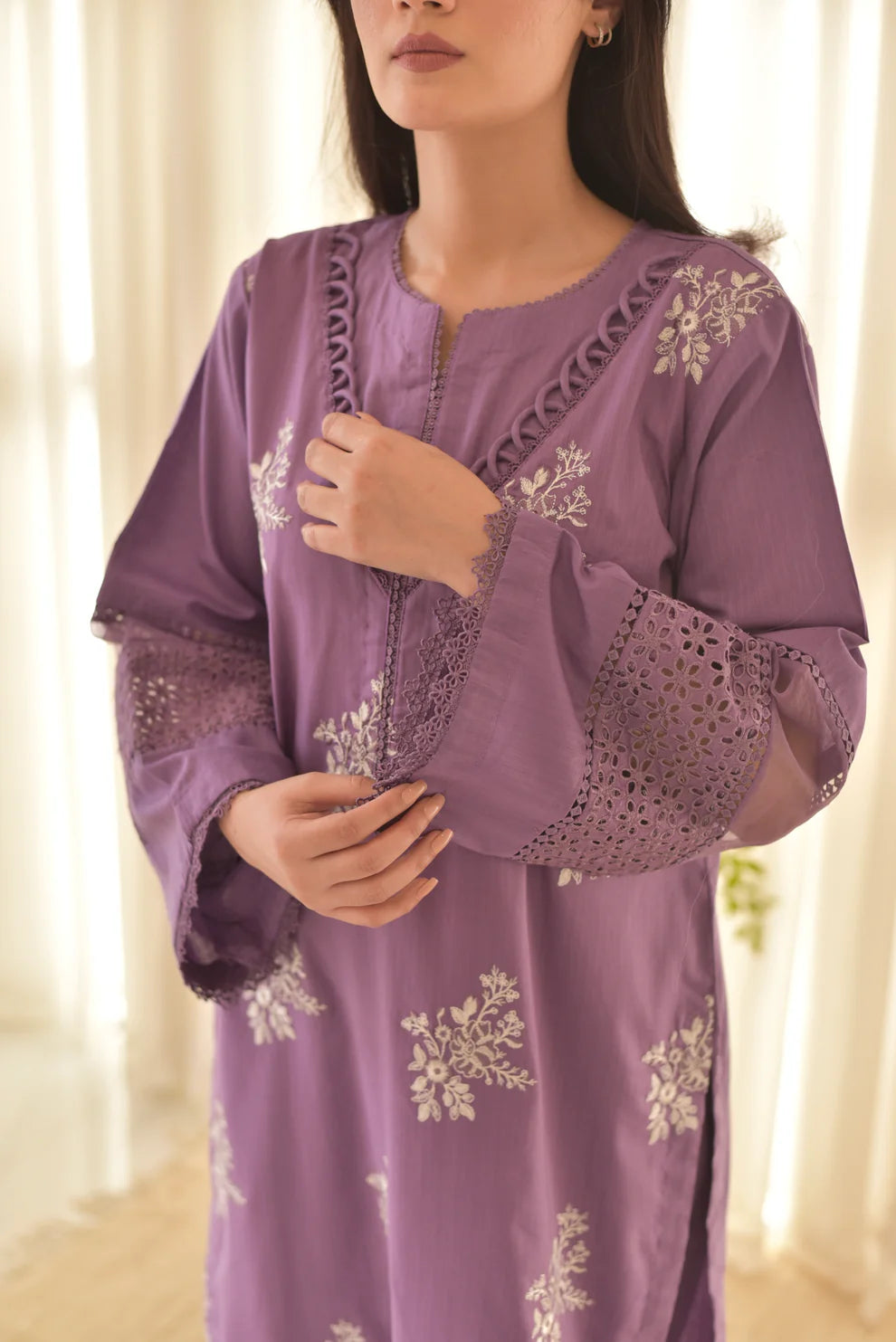 Embroidered 3pcs dress