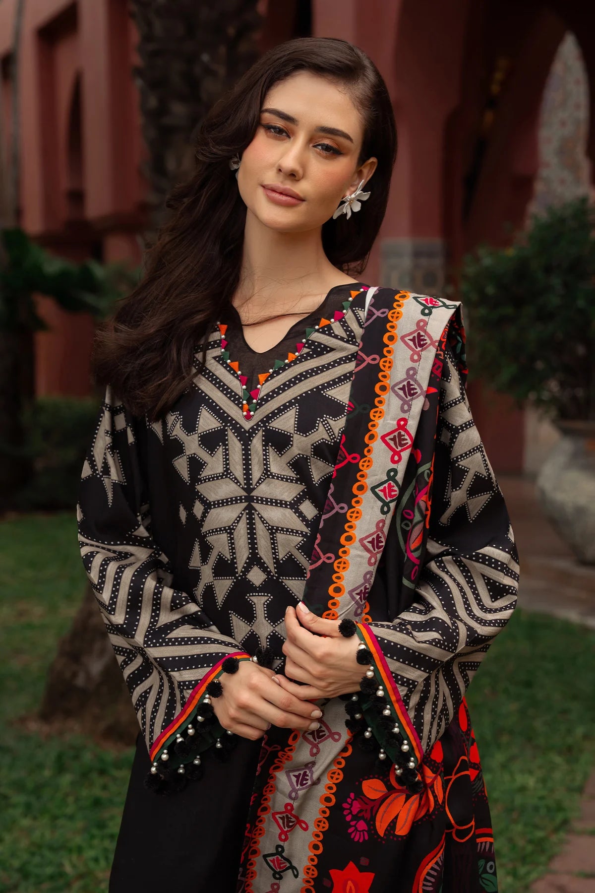 3-PC Stitched Printed Winter Grip Soft & Silk BLACK KING