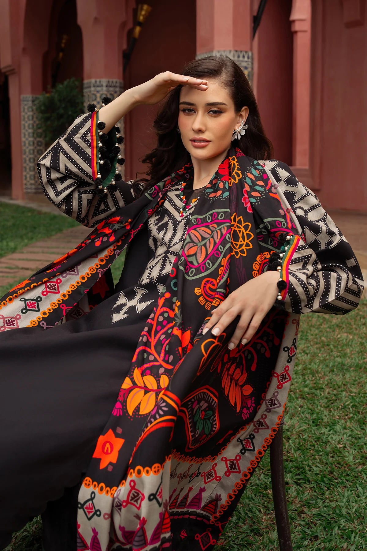 3-PC Stitched Printed Winter Grip Soft & Silk BLACK KING