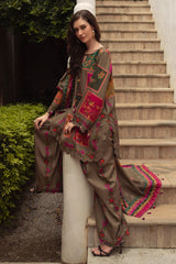 3-PC Stitched Printed Winter Grip Soft & Silk brown