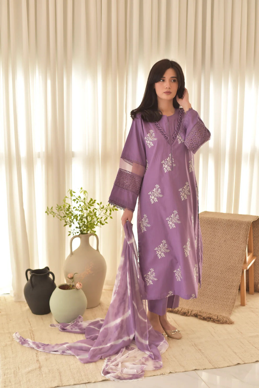 Embroidered 3pcs dress