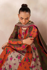 Multi Colour Frock  Digital Printed Soft Manadora Winter 3Pcs(PREMIUM QUALITY)  GC-9