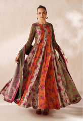 Multi Colour Frock  Digital Printed Soft Manadora Winter 3Pcs(PREMIUM QUALITY)  GC-9