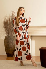 Hurmai Dress – Floral Elegance in Soft Crepe 2pcs