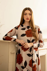 Hurmai Dress – Floral Elegance in Soft Crepe 2pcs