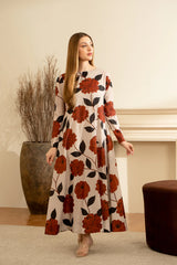 Hurmai Dress – Floral Elegance in Soft Crepe 2pcs