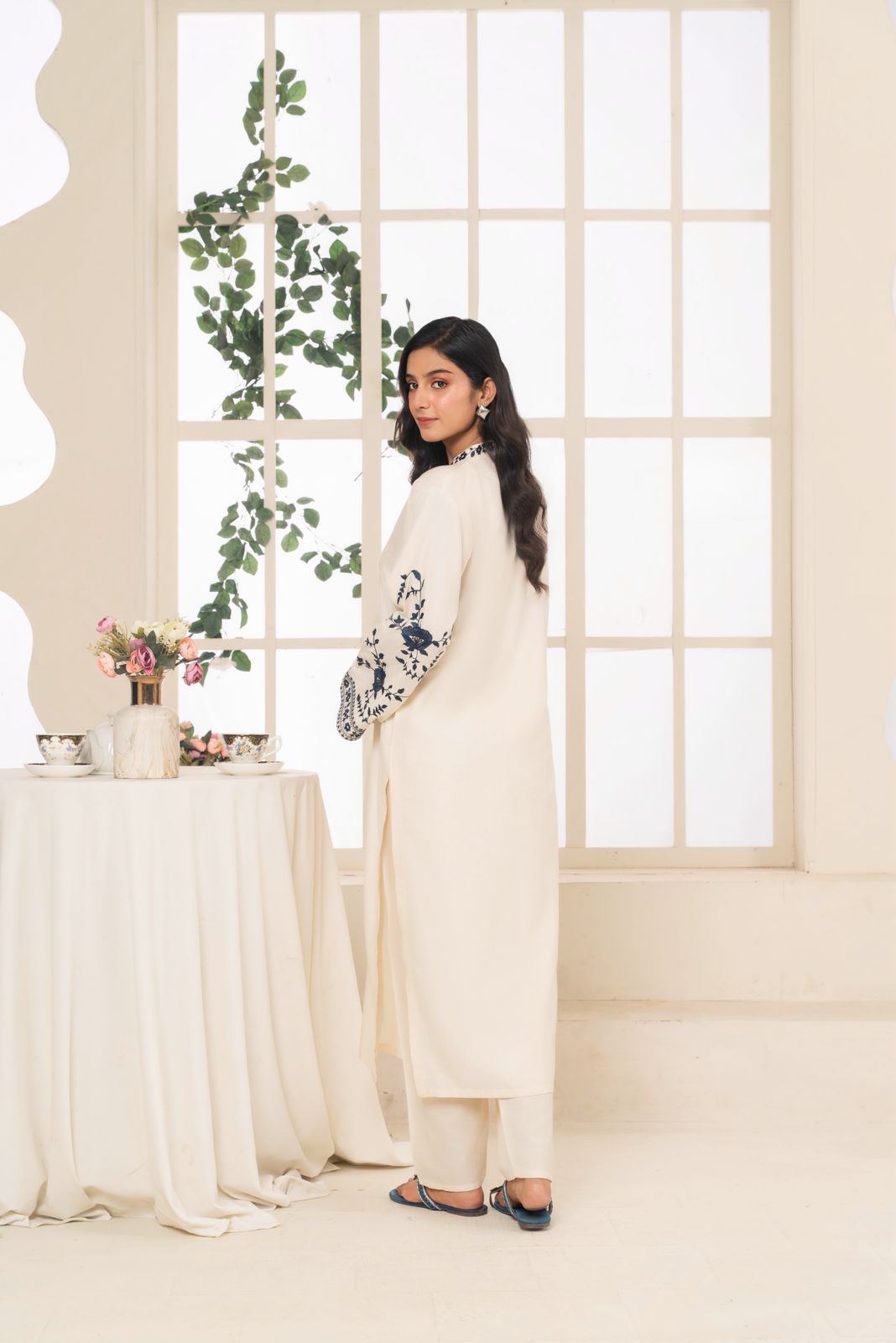 Embroidery 2pcs winter linen