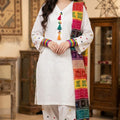 Viral Mirror Work 3 PCs White Suit Lawn Bareeze GC-A68