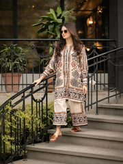 Tehzeeb Libas Poly Lawn Printed Co-ord Set-MINAAL 2pcs
