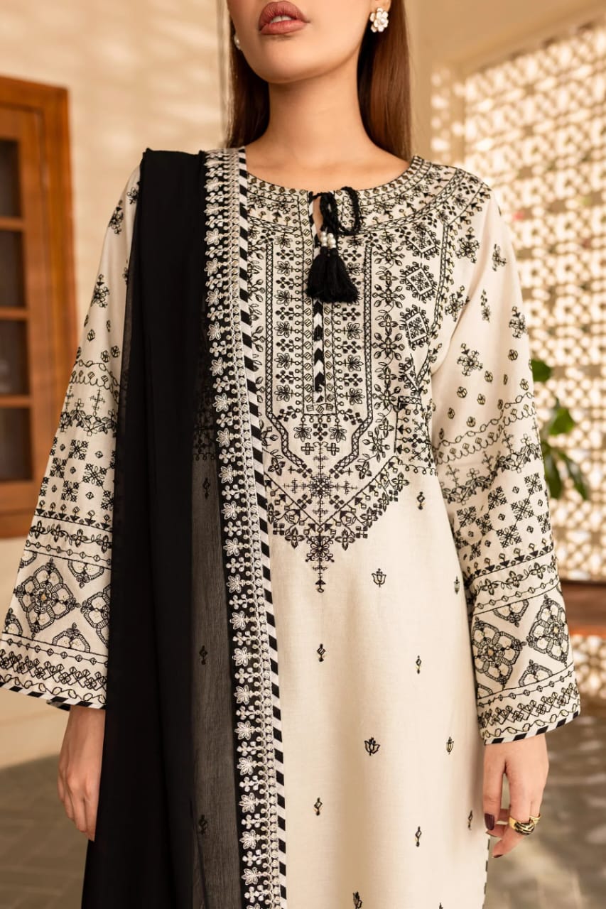 3pc Embroidered dress