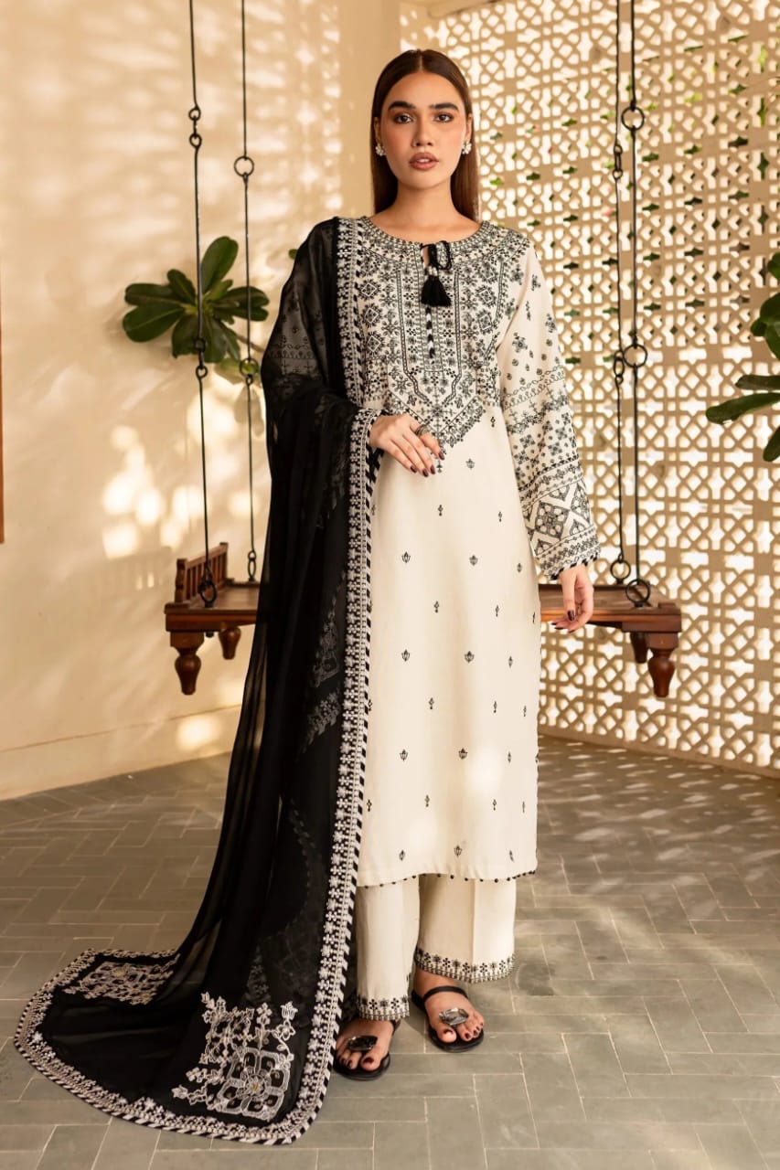 3pc Embroidered dress