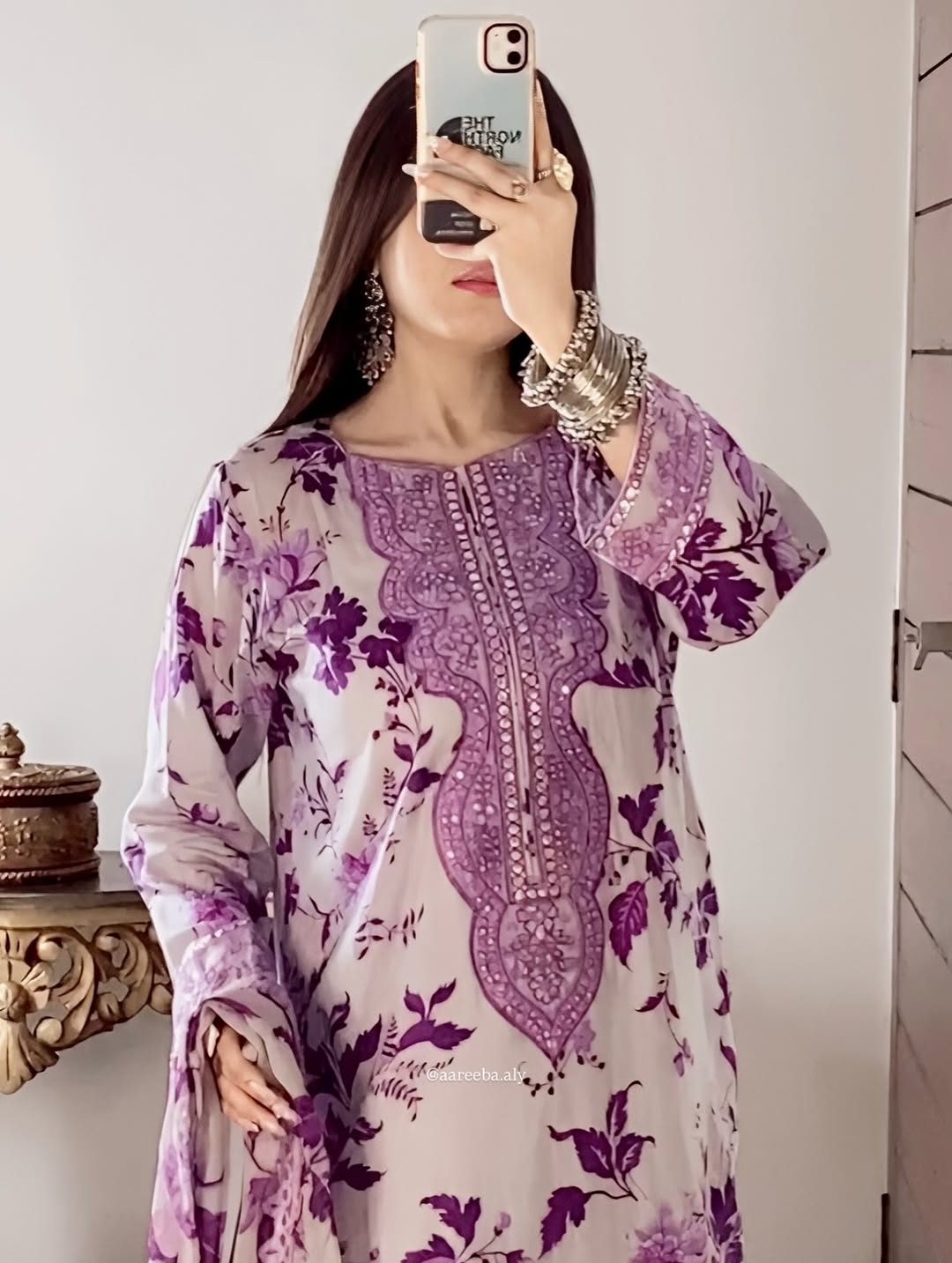 Printed+Embroidered 3pcs