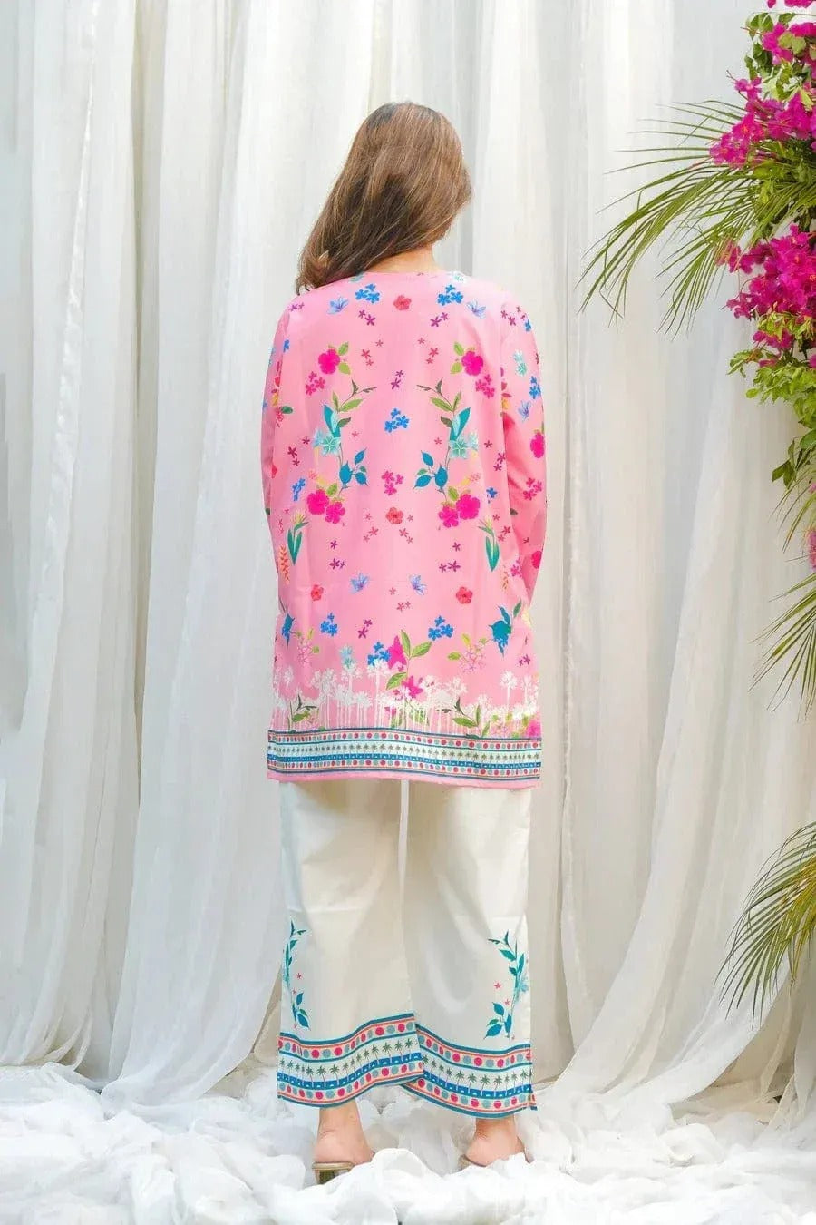 Pink floral 2pcs
