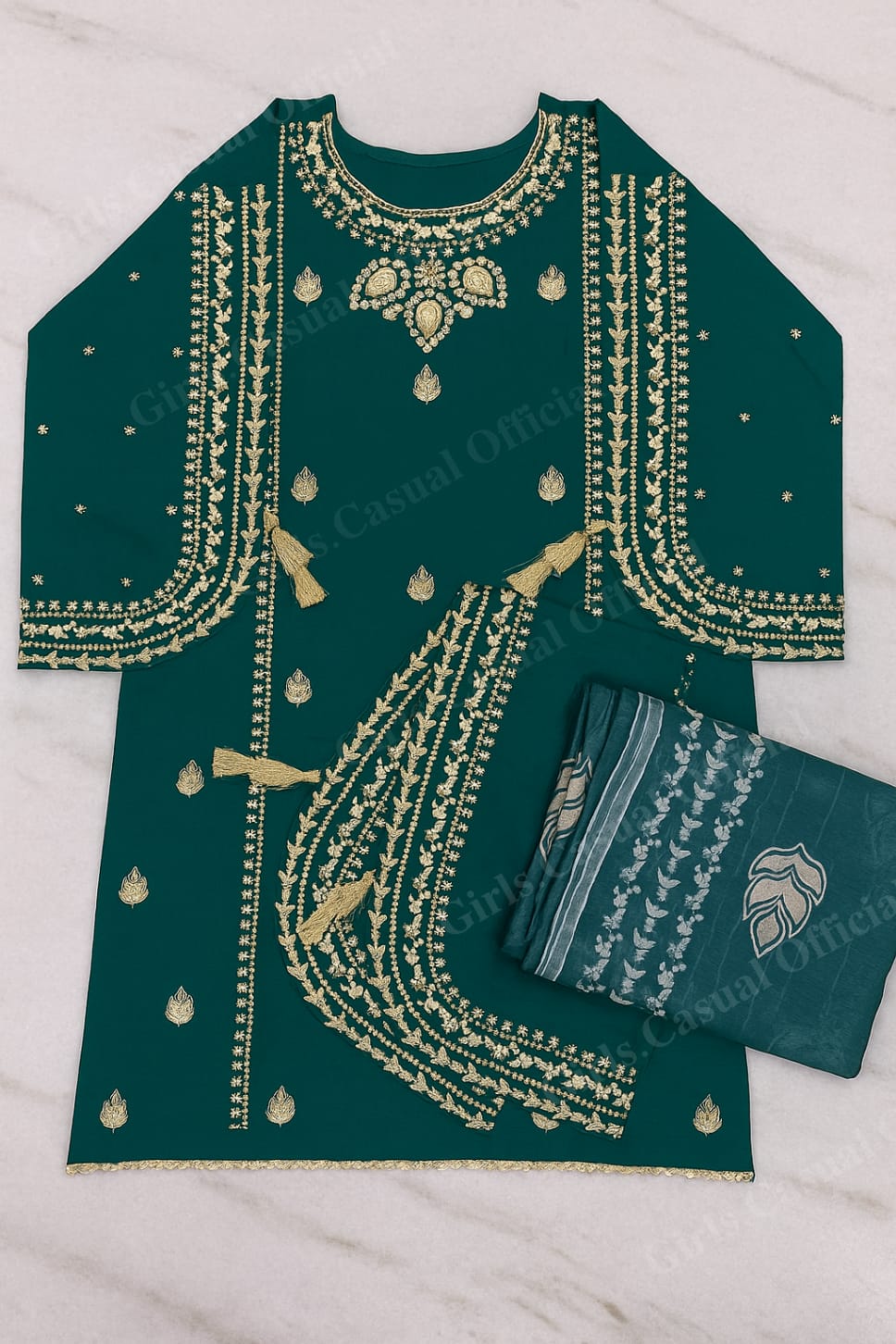 Embroidered lawn 3pcs